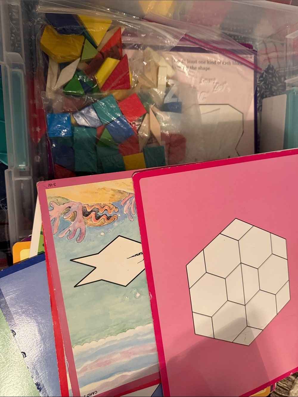 Educational Pattern & Shape Flash Cards - Pink Accent